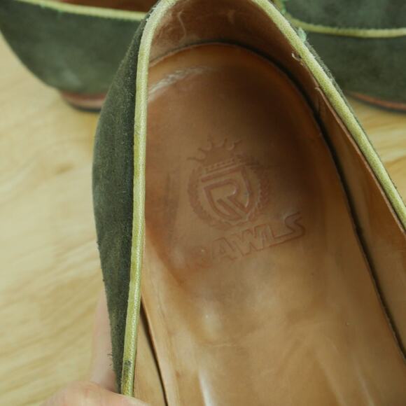 Rawls Mens UK8 US 9 Haute Loafers Green Suede Slip On Shoes Quiet Luxury Preppy - Picture 2 of 16